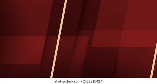 Abstractas fondo cuadrado de superposición rojo oscuro. Sencillo papercut con patrón de sombras y líneas. Vector Eps10