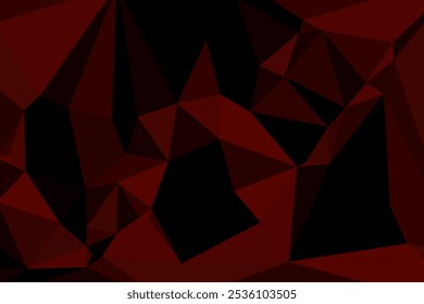 Abstractas fondo poligonal de color rojo oscuro bajo poli con patrón triangular geométrico para proyectos de arte gráfico y digital.