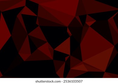 Abstractas fondo poligonal de color rojo oscuro bajo poli con patrón triangular geométrico para proyectos de arte gráfico y digital.