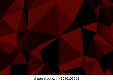 Arrière-plan polygonal low-poly rouge foncé Abstrait avec motif géométrique triangulaire pour des projets d'art graphique et numérique.