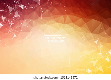 Abstract Dark Red Polygonal Space Background with Connecting Dots and Lines. structure and science background. Futuristic HUD design.