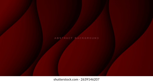 Abstract dark red realistic wave background. Wave textured pattern design background. Eps10 vector