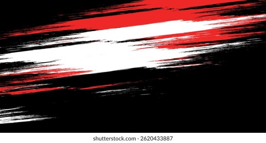 Abstractas cola roja oscura de la luz de la velocidad en el fondo negro. Ilustración vectorial moderna
