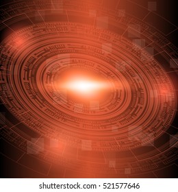 Abstract dark red technology background, stock vector