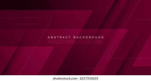 Abstract dark red triangle overlap background. Trendy shapes papercut pattern with shadow and lines. Eps10 vector