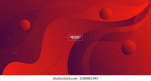 Abstract dark red wave 3D background. Minimal fluid background with circle pattern. Vector Eps10