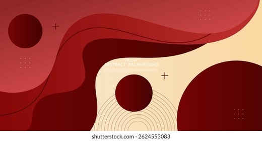 Abstractas fondo de onda rojo oscuro con patrón de fluido de onda de colores. Fondo marrón con concepto de Anuncio de onda de moda. Vector Eps10
