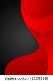 Abstrato projeto corporativo ondulado vermelho escuro. Plano de fundo do vetor