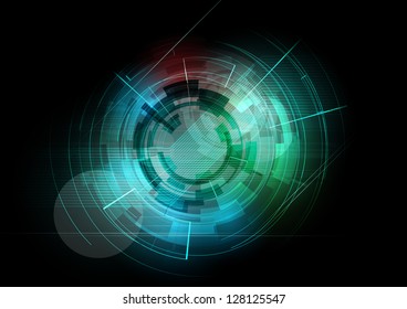 abstract dark round futuristic computer technology business background
