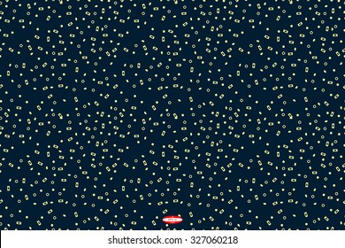 abstract dark scenic pattern with yellow texture with goldenrod ellipse with circle with sand rectangle isolated on dark cyan background. vector illustration