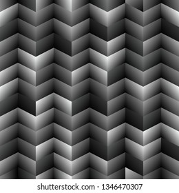 Abstract dark seamless background pattern with rhomboids.Vector 3D graphic illustration in grayscale.