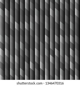 Abstract dark seamless background pattern with rhomboids.Vector 3D graphic illustration in grayscale.