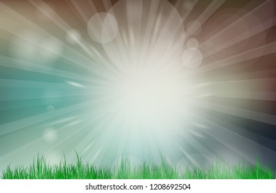 Abstract dark sky blurred gradient background. Nature blurred bokeh background with sunlight and grass.