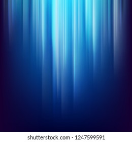 Abstract dark space background with glowing blue light lines. EPS 10