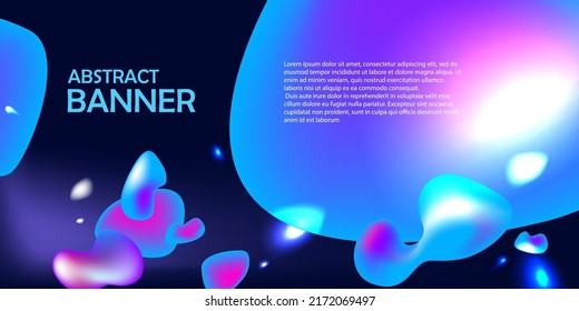 Abstract dark space liquid elements background for social media. Futuristic template for design poster, brochure, flyer, wallpaper, banner