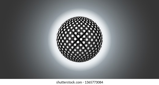 Abstract Dark Spotted Globe Design Vector Layout