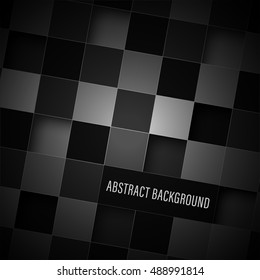 Abstract dark square vector background with stripe for text.