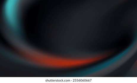 Abstract Dark Swirling Gradient Background Teal Orange Black