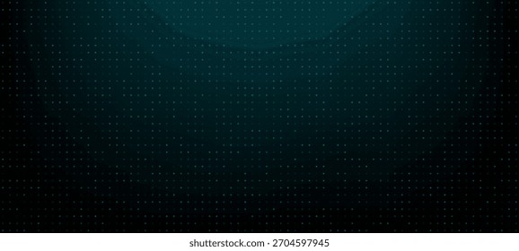 Abstract dark teal background with glowing dots pattern. Digital technology grid for data visualization and modern design. Futuristic hud graphic element.