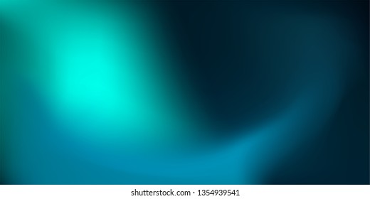 Abstract dark teal background with light wave. Blurred turquoise water backdrop. Vector illustration for your graphic design, banner, wallpaper or poster.