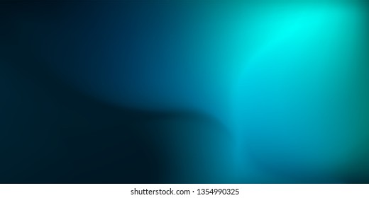 Abstract dark teal background with light wave. Blurred turquoise water backdrop. Vector illustration for your graphic design, banner, wallpaper or poster