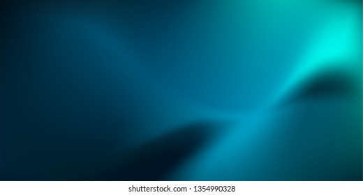 Abstract dark teal background with light wave. Blurred turquoise water backdrop. Vector illustration for your graphic design, banner, wallpaper or poster