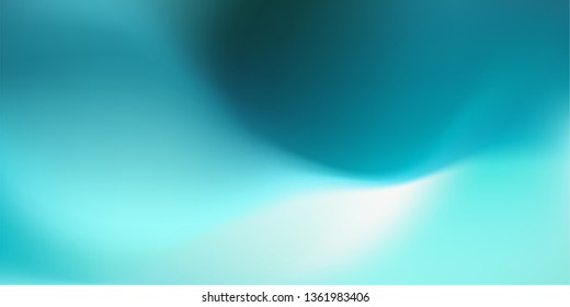 Abstract dark teal background with light wave. Blurred turquoise water backdrop. Vector illustration for your graphic design, banner, wallpaper or poster