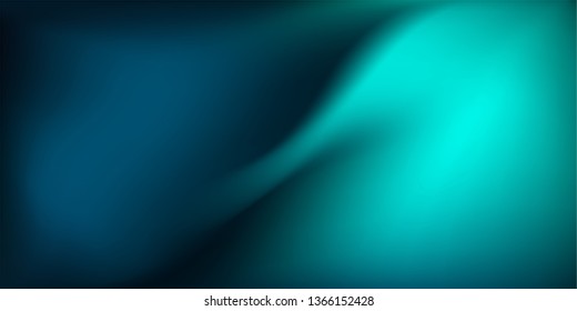 Abstract dark teal background with light wave. Blurred turquoise water backdrop. Vector illustration for your graphic design, banner, wallpaper or poster