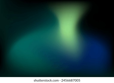 Abstract dark teal background with light wave. green,blue,bright yellow