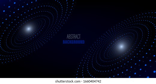 
Abstract dark technology background. Blue dots in a circle.