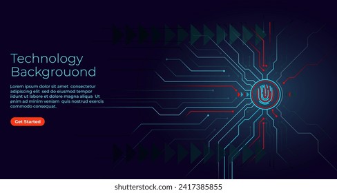 Abstract dark technology background with circuit diagram