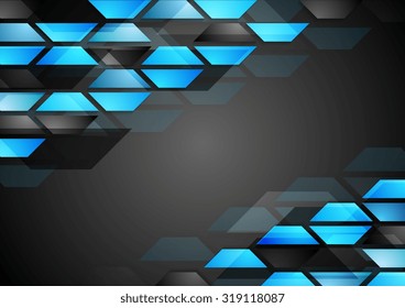 Abstract dark technology corporate background. Vector design