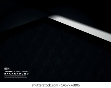 Abstract dark template technology background of hexagonal pattern. Use for presentation, pattern design, ad, poster, template, design, annual report. illustration vector eps10