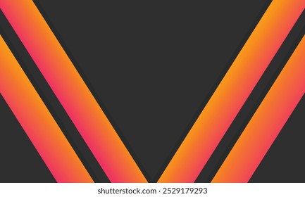 Abstrato escuro com fundo de linha de textura com linha de cor Gradiente. Banner preto moderno abstrato largo com linha de cor e formas geométricas. Ilustração vetorial.