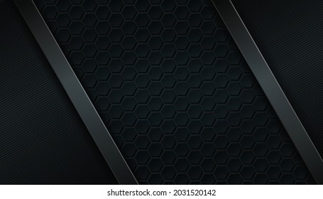Abstract dark  textured  background with hexagonal grid. Vector illustration.