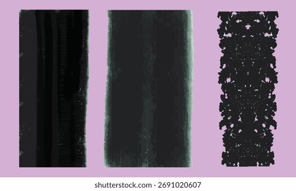 Juego de pinceladas Abstractas con textura oscura