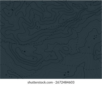 Abstract dark topographic map background