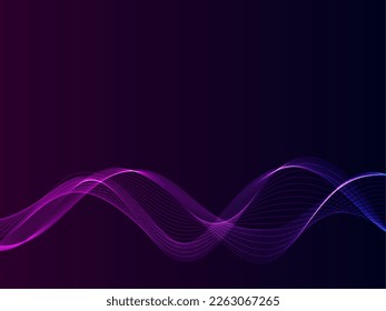 Abstract dark transparent color wave background vector