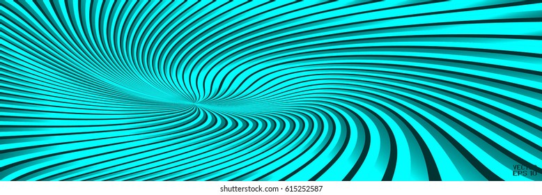Abstract Dark Turquoise Pattern with Stripes. Spiral Structural Curvilinear Texture. Vector Illustration