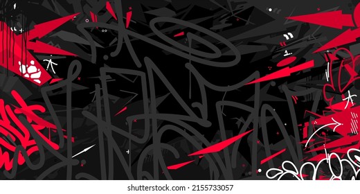 Abstract Dark Urban Street Art Graffiti Style Vector Illustration Art Background Template 