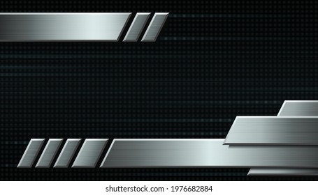 Abstract dark vector background with metallic elements and place for text. svg