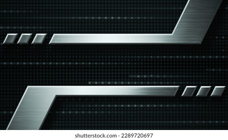 Abstract dark vector background with metallic elements and place for text.