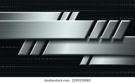 Abstract dark vector background with metallic elements and place for text.