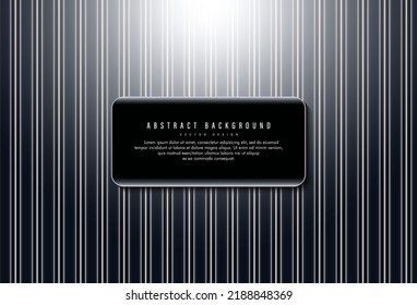 Abstract dark vertical stripes background with light effect. Elegant glowing lines pattern. Modern futuristic banner template design with copy space. Vector illustration