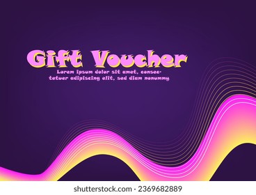 Resumen de la plantilla de banner Violet oscuro. Fondo mínimo de línea ondulada vectorial con texto. Un vale de regalo y un concepto especial del día.