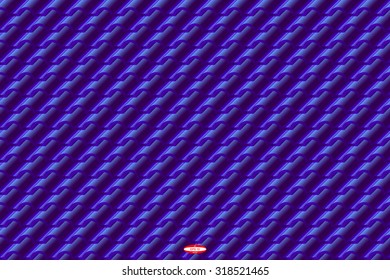 abstract dark violet corrugated tile element of roof isolated on purple background. vector illustration