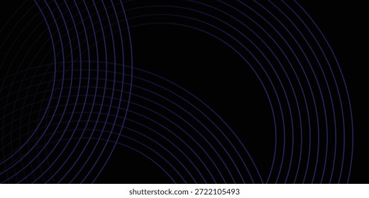 Abstractas líneas curvas de violeta oscuro que se cruzan sobre fondo negro