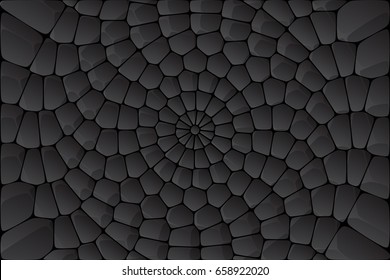 Abstract dark wall. Black stone texture. Geometric voronoi design illustration