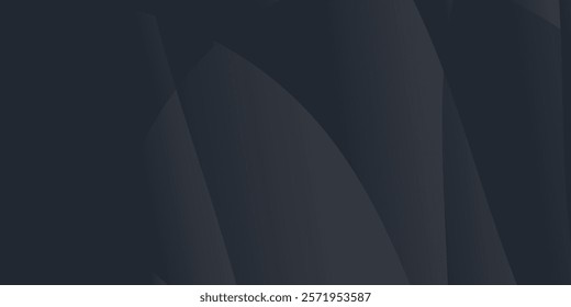 Abstract dark wave motion with glowing lines and laser beam effects. A dark gray background with multiple curved shapes of varying shades.
