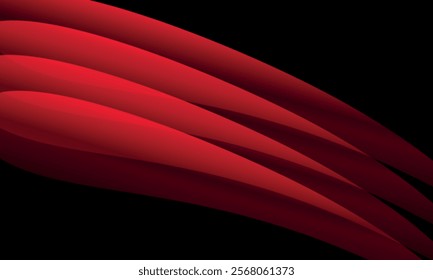 Abstract Dark Waves of Deep Red and Red Light on a Black Background, Perfect for Elegant and Modern Design Concepts
